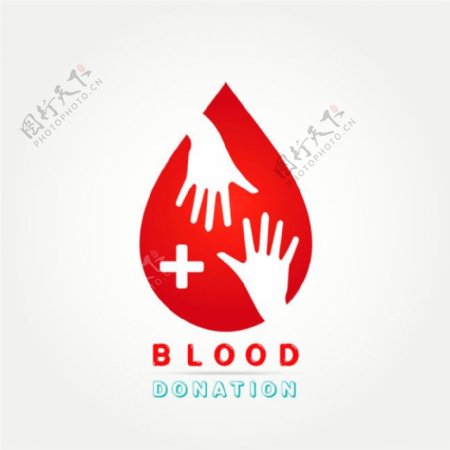 手势红色血滴标志图片
