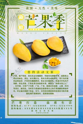 芒果水果宣传海报