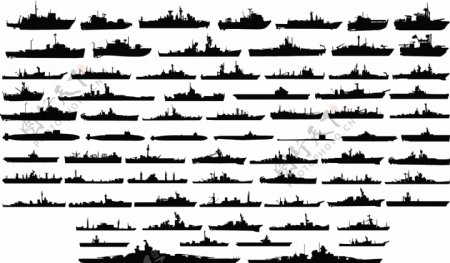 海军军舰和潜艇图形PS形状