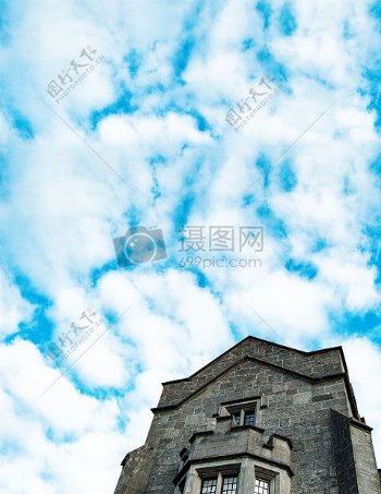 天空云多云蓝色建筑秋天城堡老石大学爱尔兰戈尔韦
