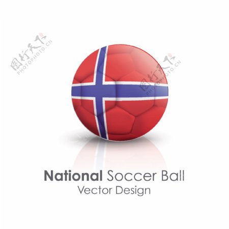 挪威国旗足球贴图矢量素材