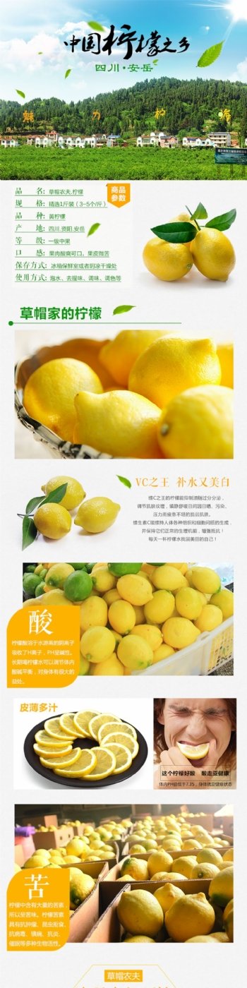 淘宝天猫柠檬食品详情页