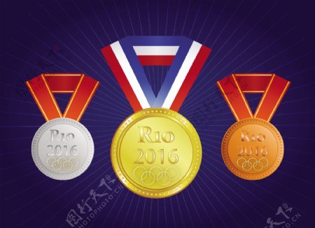 金银铜奖牌里约2016夏季运动会