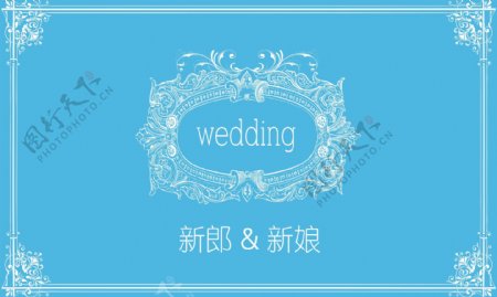 蓝色婚礼背景图片