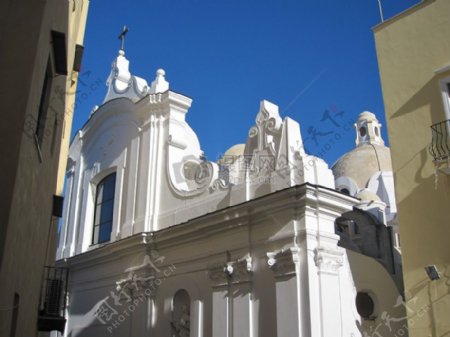 卡普里岛教堂圣斯特凡诺巴洛克蓝色