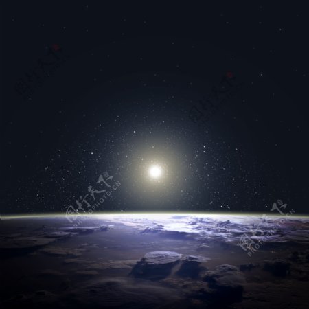 星球表面与星光图片
