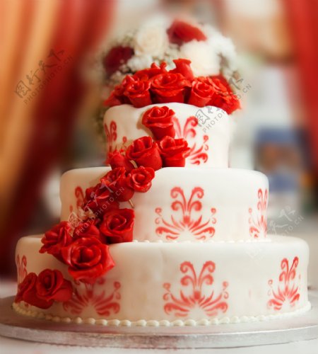 玫瑰花婚庆蛋糕图片