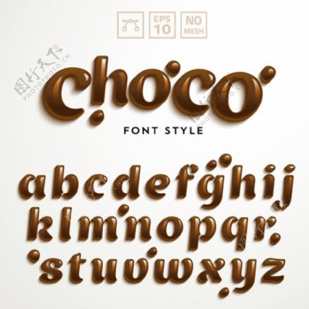 巧克力字母设计矢量素材下载