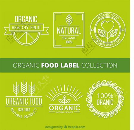 绿色有机食品标签集合