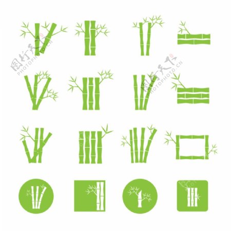 绿色竹子图标集