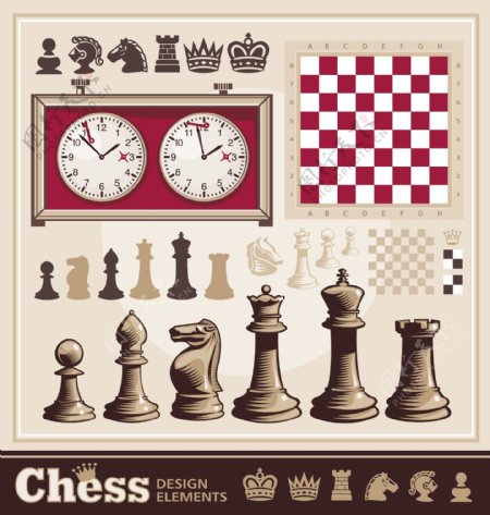 棋子与象棋盘图案