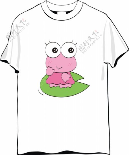 粉色青蛙T恤素材