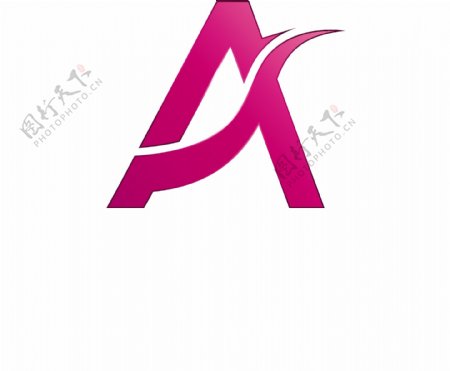 粉红色的标志与字母A
