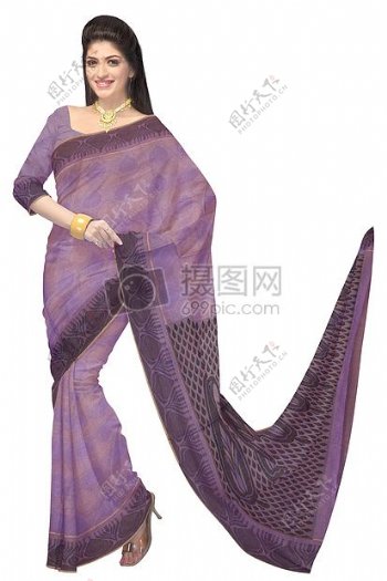 时尚丝绸连衣裙女子模型服装印度棉花舍利子购物