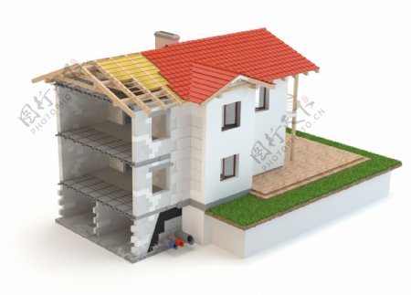 别墅房子模型图片