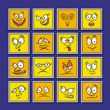 卡通黄色表情图集