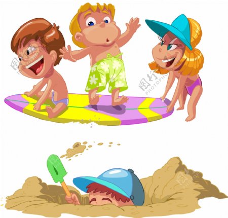夏季儿童沙滩儿童