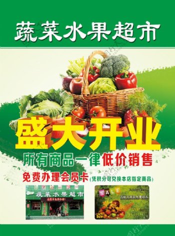 蔬菜水果店盛大开业活动宣传单