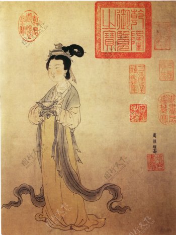 杜秋娘图人物画中国古画0256