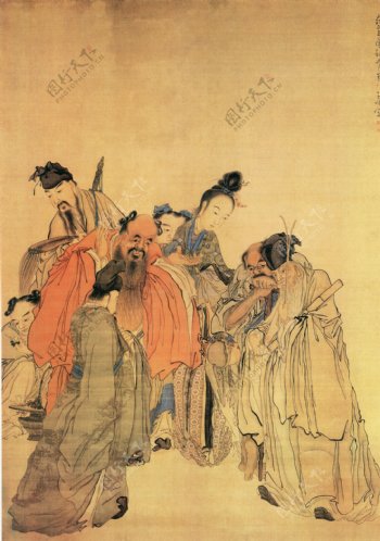 八仙图人物画中国古画0421