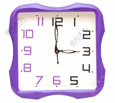 紫色卡通钟表图片