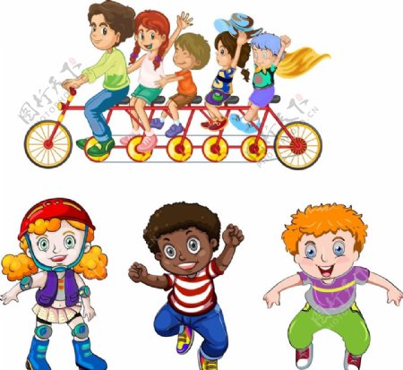 儿童表演自行车赛