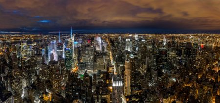 纽约夜景鸟瞰图片