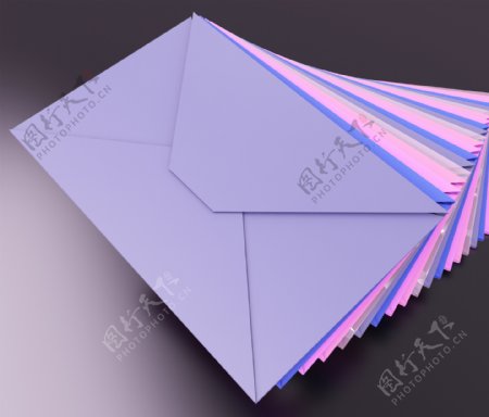 叠层信封显示电子邮件收件箱的邮箱