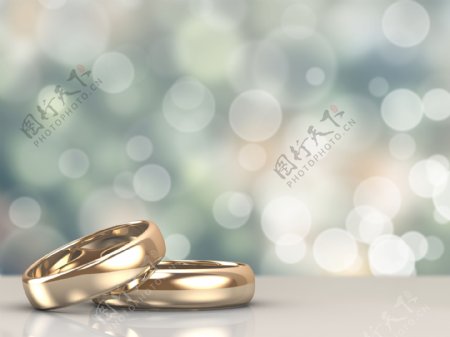 结婚戒指与梦幻背景图片