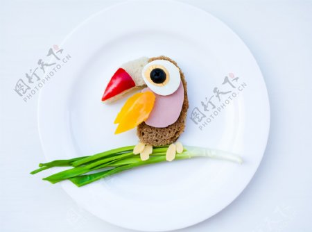 创意蔬菜小鸟图片
