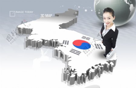 3D韩国地图