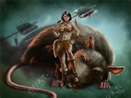女猎手与巨鼠