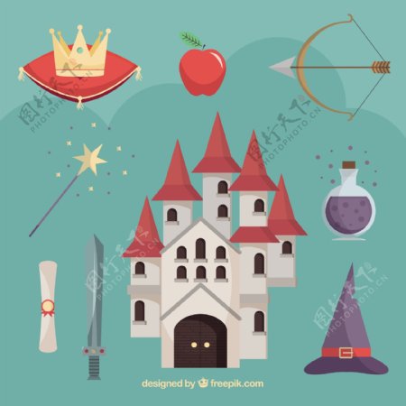 童话元素的平面城堡