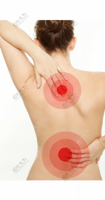 腰部背部疼痛的美女图片