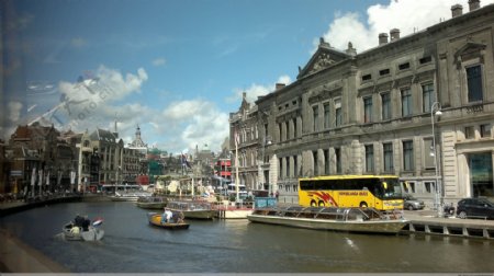 阿姆斯特丹河道岸景图片