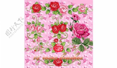时尚绚丽的玫瑰花装饰笔刷