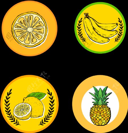 黄色水果标签图标免抠png透明图层素材