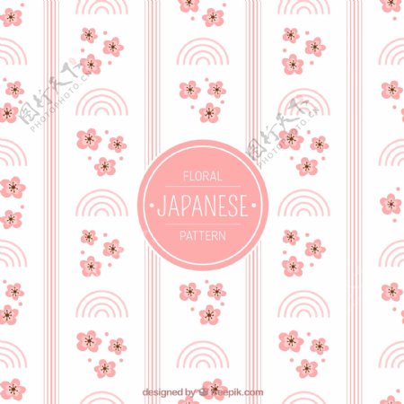 花卉及抽象造型日本图案