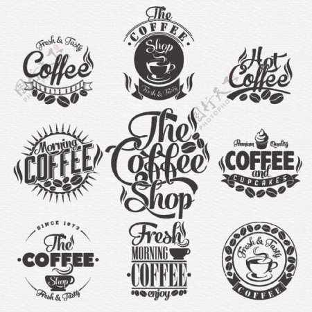 一组咖啡设计图标