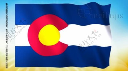 动态前景旗帜飘扬227科罗拉多州