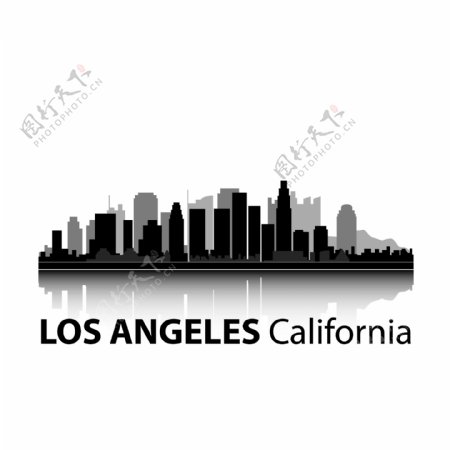 洛杉矶建筑剪影设计