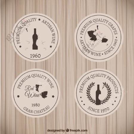 圆形葡萄酒标签