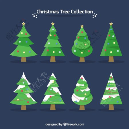 多彩装饰的圣诞树