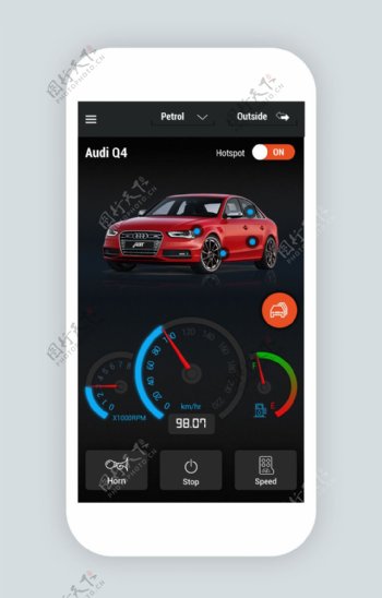 炫酷风格的汽车类APP手机UI软件素材