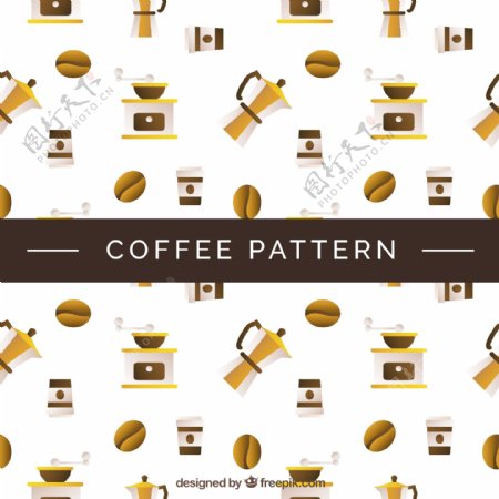 平面设计中咖啡元素的装饰图案