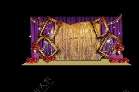 紫金色复古欧式婚礼效果图