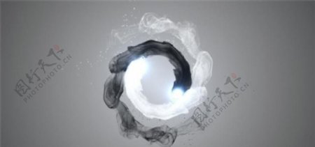 淡雅黑白水墨粒子Logo演绎动画