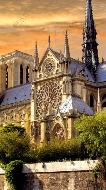 高清巴黎圣母院图案背景jpg素