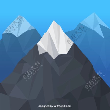 几何形雪山山顶图片