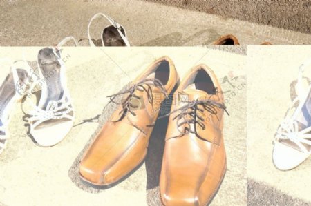 棕颜色的皮鞋